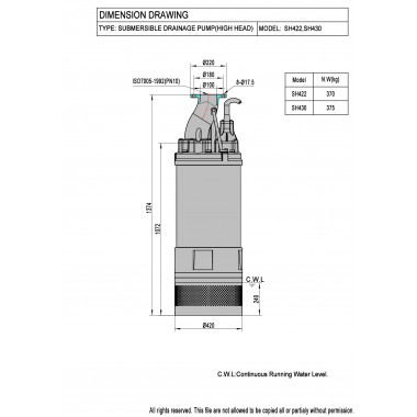 Погружной дренажный насос MEUDY SH430