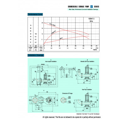 Погружной канализационный насос MEUDY 100B47.5 Погружной канализационный насос MEUDY 100B47.5