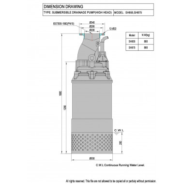 Погружной дренажный насос MEUDY SH875 Погружной дренажный насос MEUDY SH875